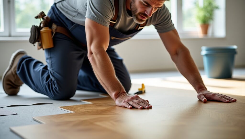 Maîtriser la pose du carrelage imitation parquet : orientation, calepinage, chevrons, joints et application murale
