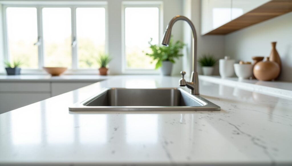 Quelle est la distance optimale entre l’évier et le bord du plan de cuisine pour prévenir les désagréments ?
