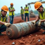 Découverte d'une bombe potentielle lors des travaux d'élargissement de la route ĐT.773 à Dong Nai : une menace sécuritaire en cours d'évaluation