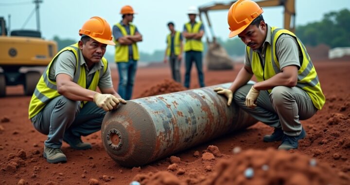 Découverte d&rsquo;une bombe potentielle lors des travaux d&rsquo;élargissement de la route ĐT.773 à Dong Nai : une menace sécuritaire en cours d&rsquo;évaluation