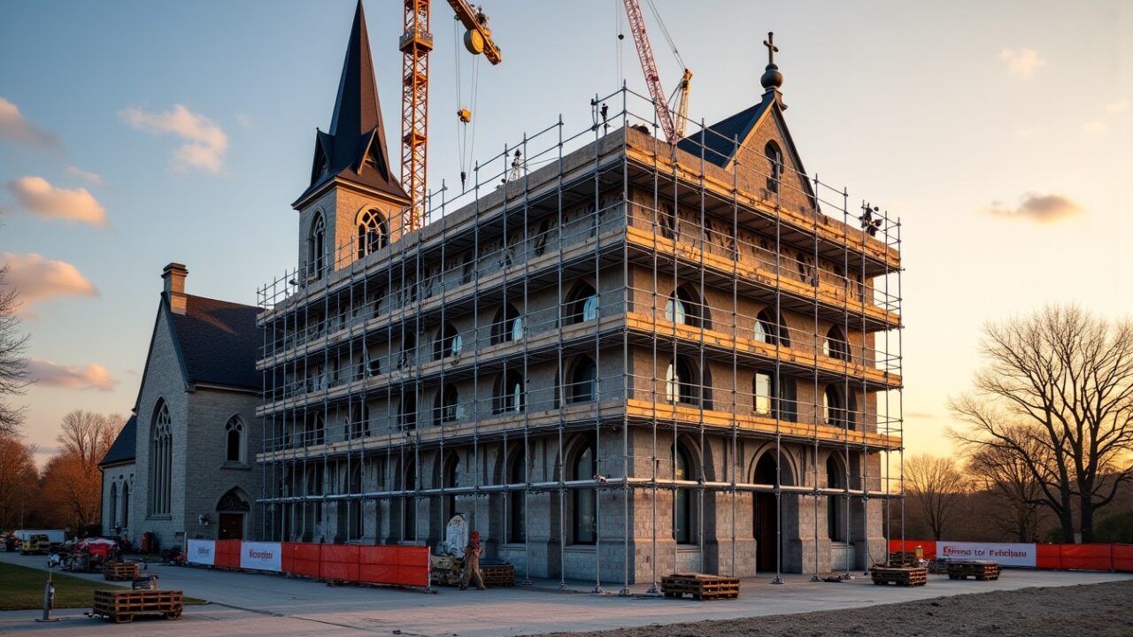 Rénovation monumentale de l’église Saint-Gervais-Saint-Protais d’Étrépagny : un investissement de 2,7 millions d’euros pour un chantier majeur jusqu’en 2027