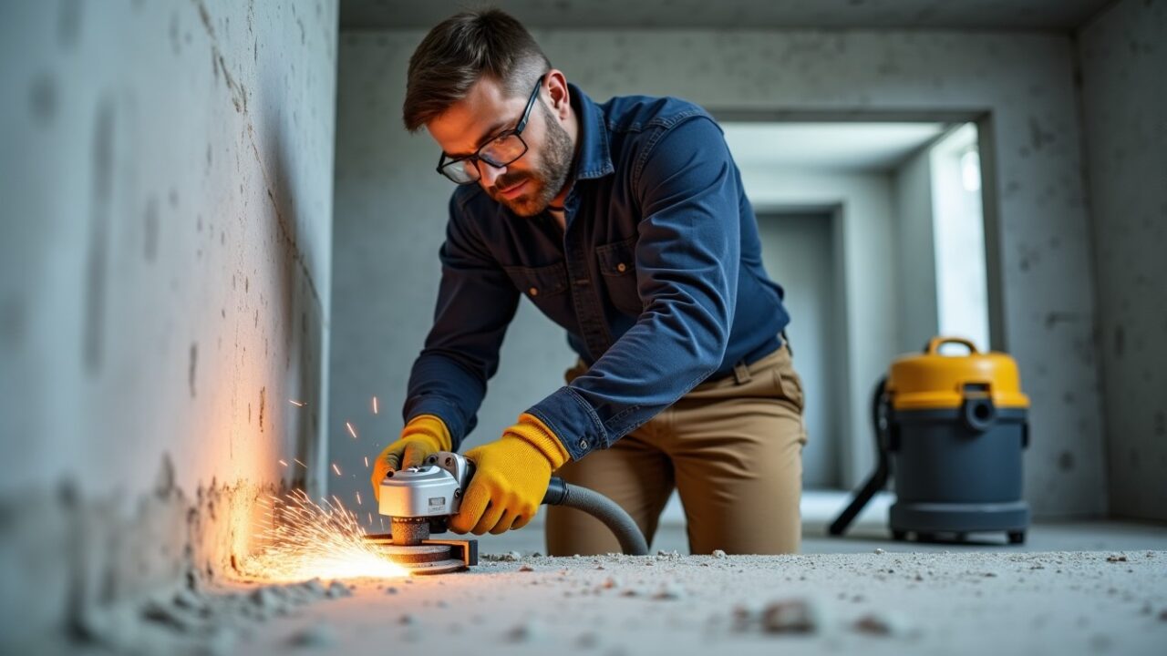 Astuces pour creuser une saignée dans un mur à la meuleuse tout en maîtrisant la poussière