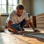 Comment combler un creux laissé par une rangée de carrelage manquante avant la pose du parquet